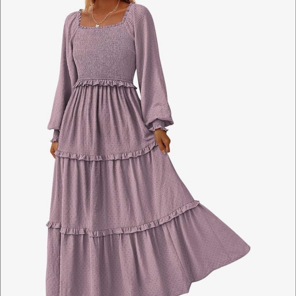 PrettyGarden Grey Purple Fall Maxi Dress